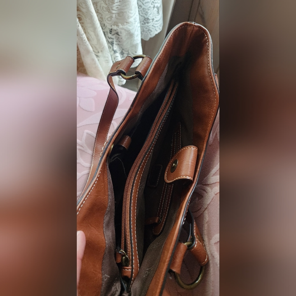 BOC Brown Embossed Shoulder Bag - Picture 5 of 8